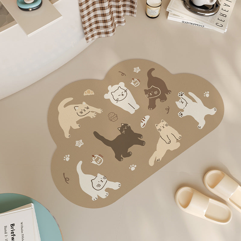 Cute Cat-Themed Bath Mat | High & Bury