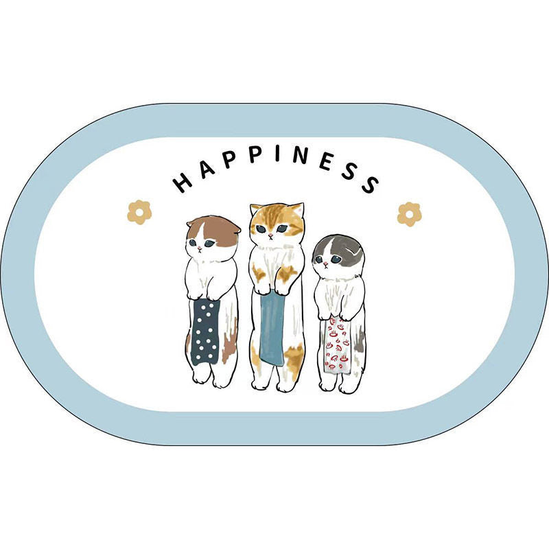 Cute Cat-Themed Plush Bath Mat | High & Bury