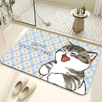 Cute Cat-Themed Plush Bath Mat | High & Bury