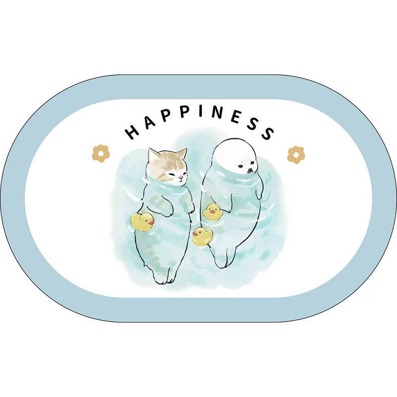 Cute Cat-Themed Plush Bath Mat | High & Bury