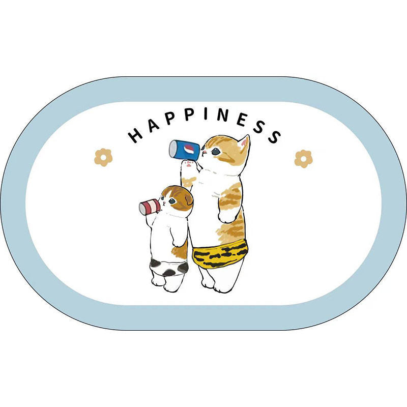 Cute Cat-Themed Plush Bath Mat | High & Bury