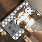 Cute Cat-Themed Plush Bath Mat | High & Bury
