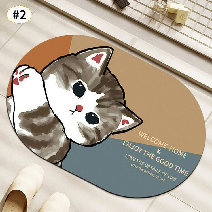 Cute Cat-Themed Plush Bath Mat | High & Bury