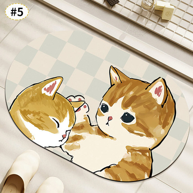 Cute Cat-Themed Plush Bath Mat | High & Bury