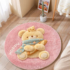 Cute Cat-Themed Plush Round Mat | High & Bury