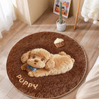 Cute Cat-Themed Plush Round Mat | High & Bury