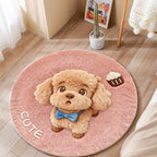 Cute Cat-Themed Plush Round Mat | High & Bury