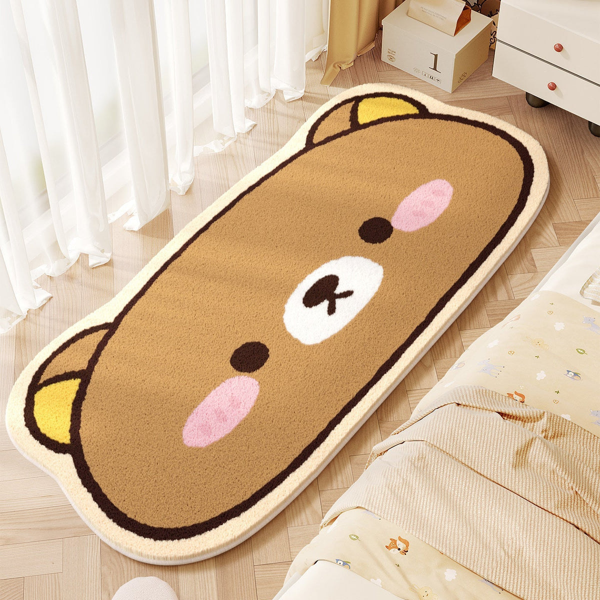 Cute Character-Shaped Plush Bath Mat | High & Bury