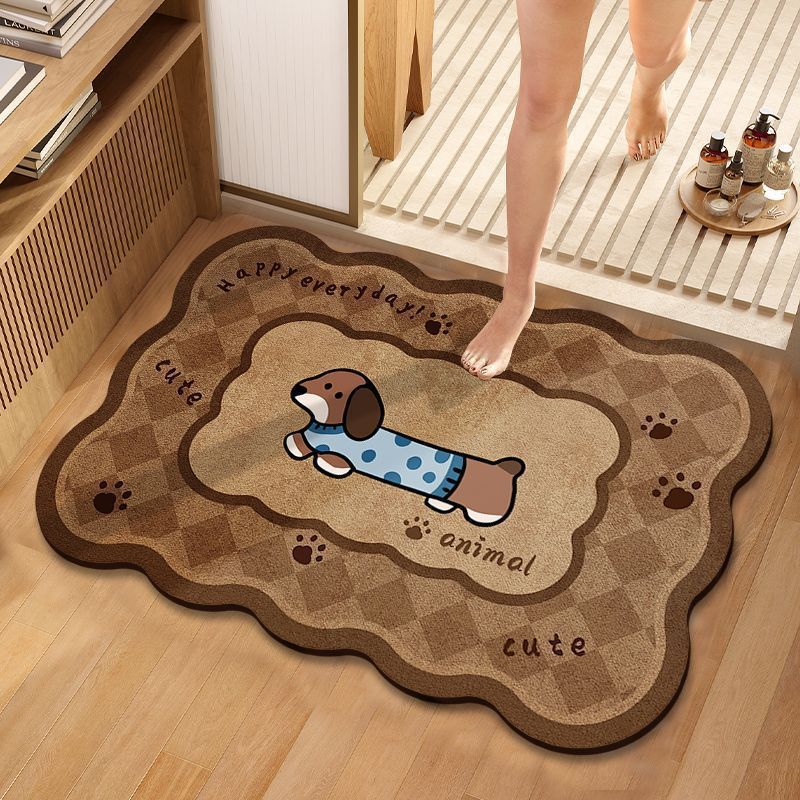 Cute Dog-Themed Decorative Bathroom Mat | High & Bury
