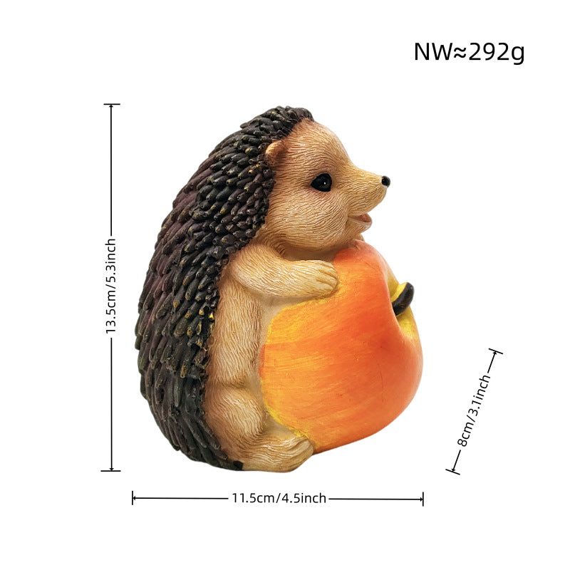 Cute Hedgehog Sculpture with Fruit | High & Bury