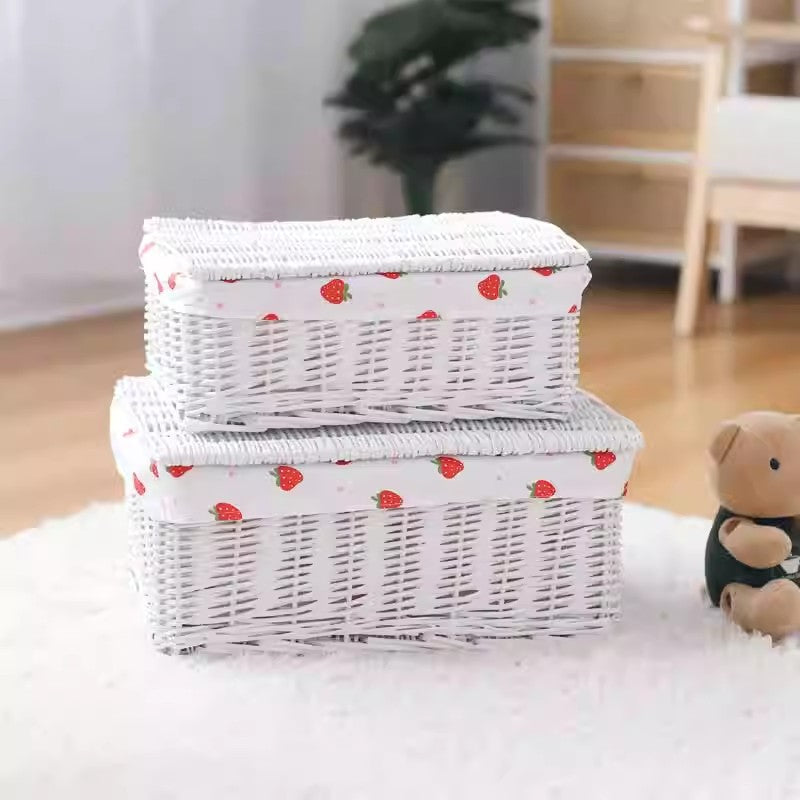 Cute Storage Basket with Strawberry Pattern | High & Bury
