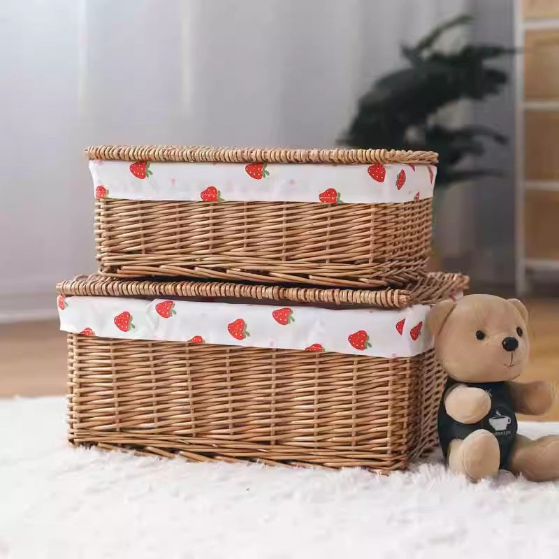 Cute Storage Basket with Strawberry Pattern | High & Bury