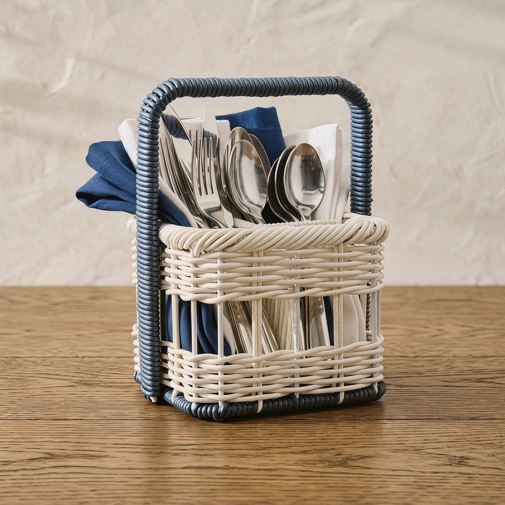 Cutlery Basket Distinctive Decorative Design | High & Bury
