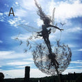 Dancing Fairy Garden Statue with Metal Branches and Polyethylene Figures
