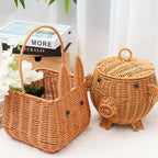 Decorative Animal-Shaped Woven Storage Basket | High & Bury