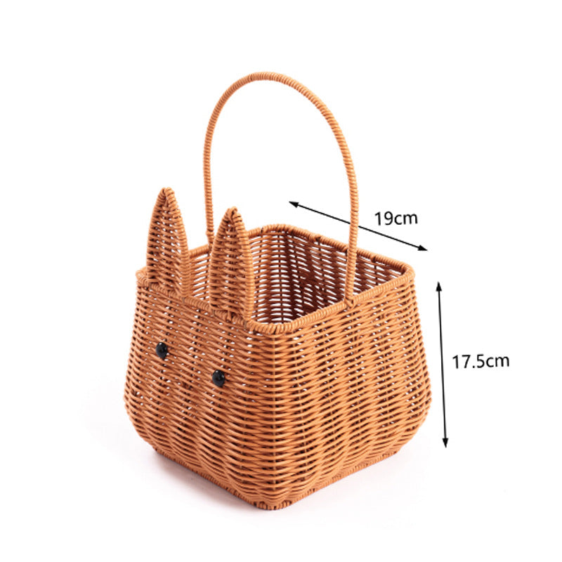 Decorative Animal-Shaped Woven Storage Basket | High & Bury