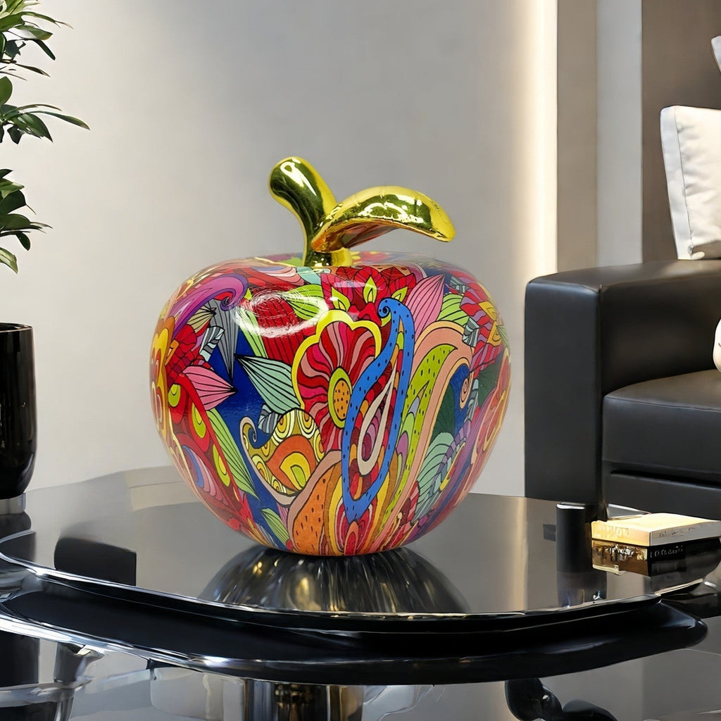 Decorative Apple Figure with Artistic Design | High & Bury