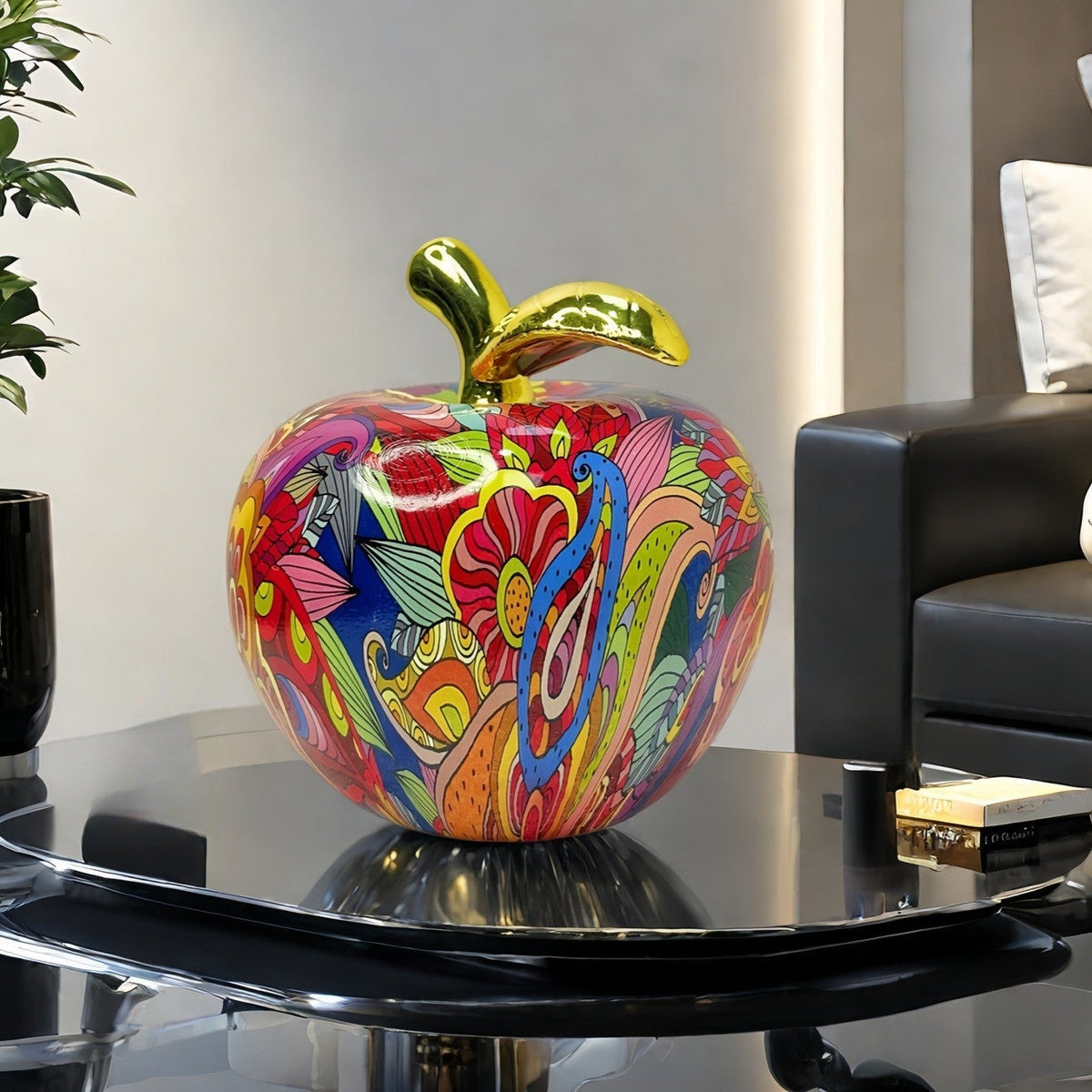 Decorative Apple Figure with Artistic Design | High & Bury