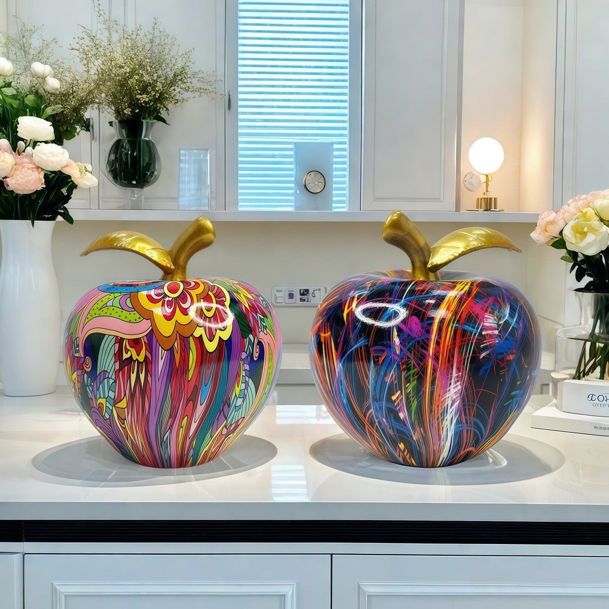 Decorative Apple Figure with Artistic Design | High & Bury