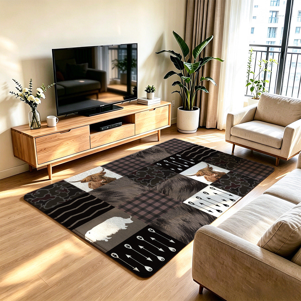 Decorative Area Rug Black Blue | High & Bury