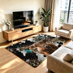 Decorative Area Rug Black Blue | High & Bury