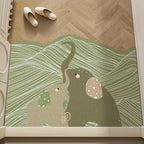 Decorative Area Rug Orange Green | High & Bury