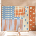 Decorative Area Rug Orange Green | High & Bury