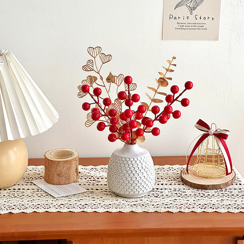 Decorative Artificial Branch with Bright Red Berries | High & Bury