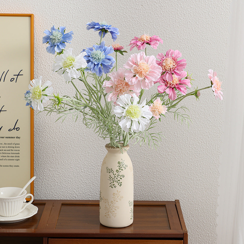 Decorative Artificial Flower Bouquet Blue Cream | High & Bury