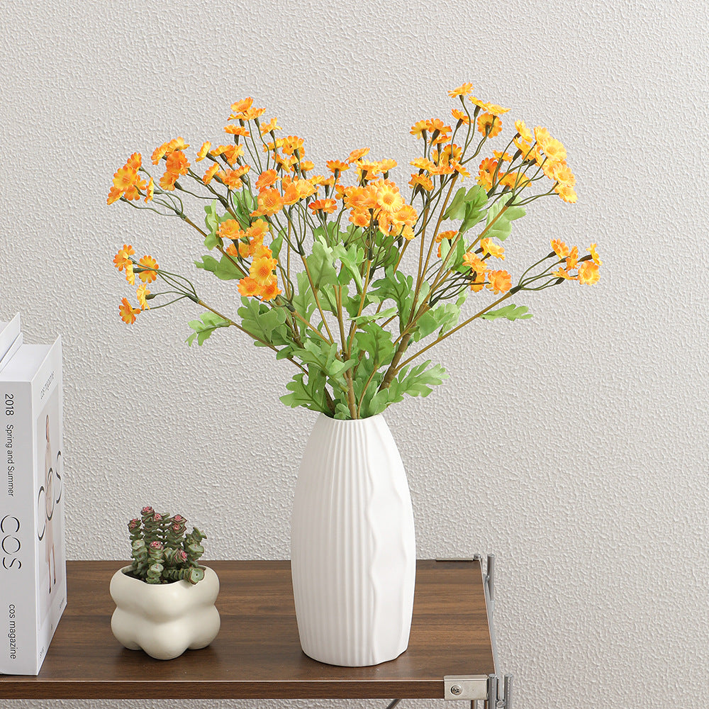 Decorative Artificial Flower Bouquet White Yellow | High & Bury