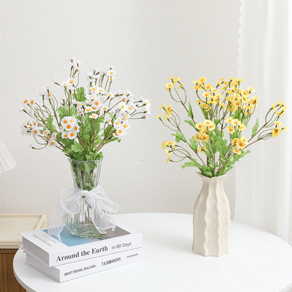 Decorative Artificial Flower Bouquet White Yellow | High & Bury