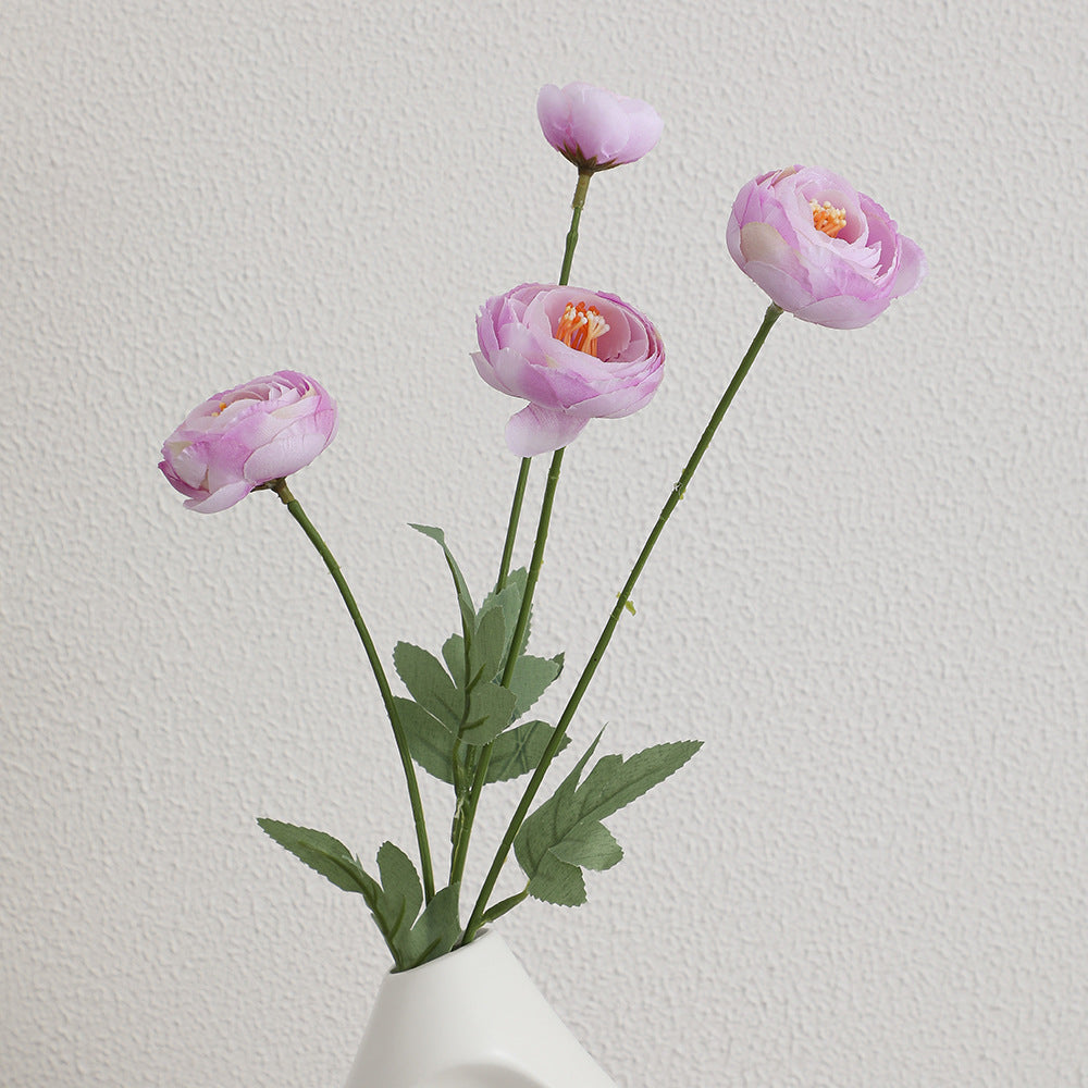 Decorative Artificial Flower Bouquet with Intricately Detailed Ranunculus | High & Bury