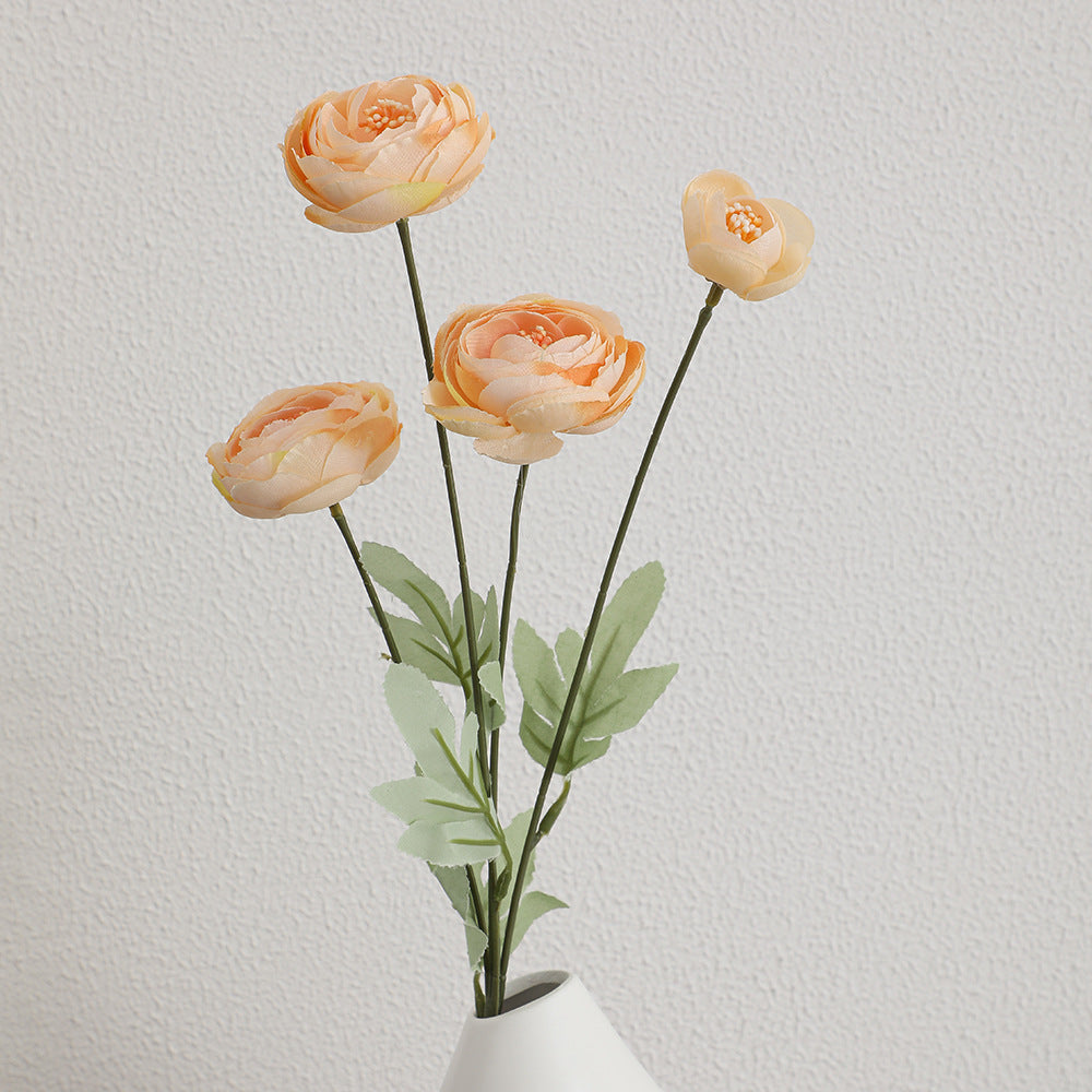 Decorative Artificial Flower Bouquet with Intricately Detailed Ranunculus | High & Bury