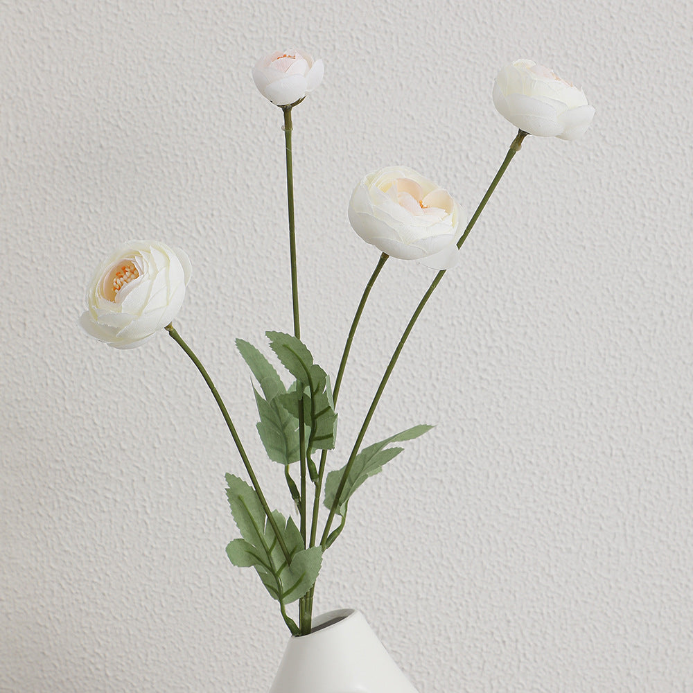 Decorative Artificial Flower Bouquet with Intricately Detailed Ranunculus | High & Bury