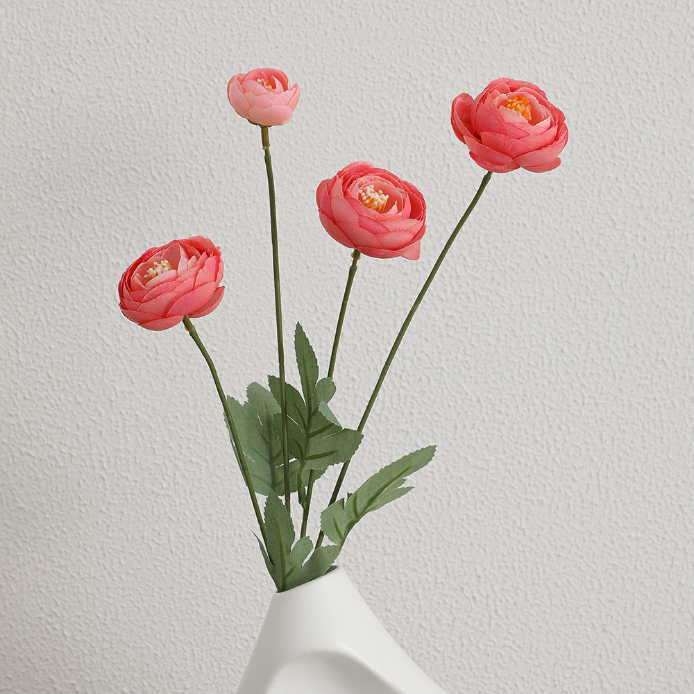 Decorative Artificial Flower Bouquet with Intricately Detailed Ranunculus | High & Bury