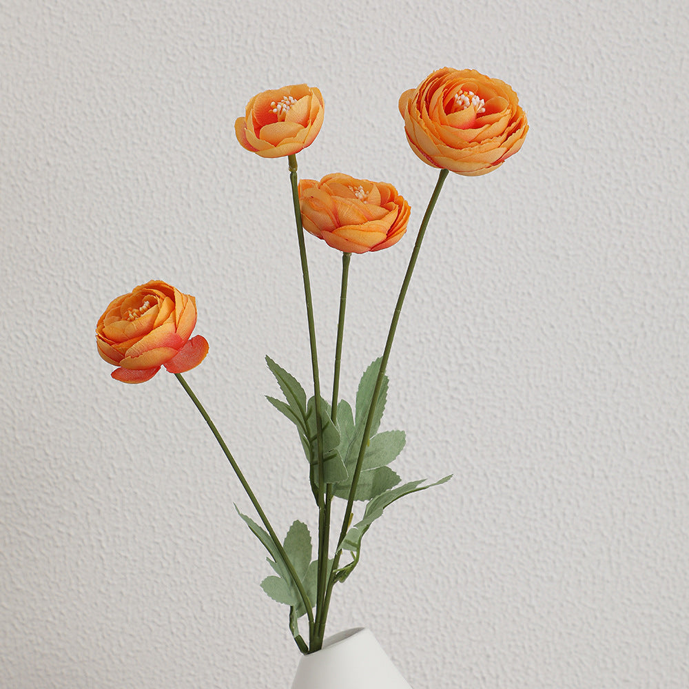 Decorative Artificial Flower Bouquet with Intricately Detailed Ranunculus | High & Bury