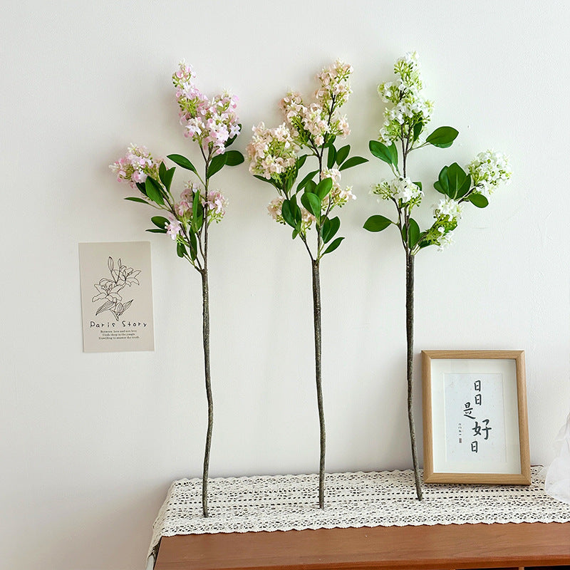Decorative Artificial Flower Branch Light Lilac White | High & Bury