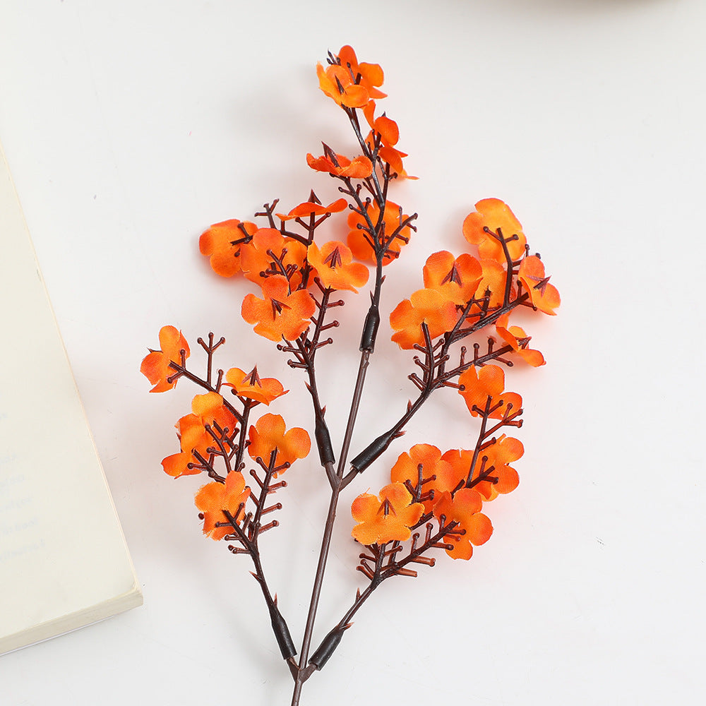Decorative Artificial Flower Branch White Orange | High & Bury