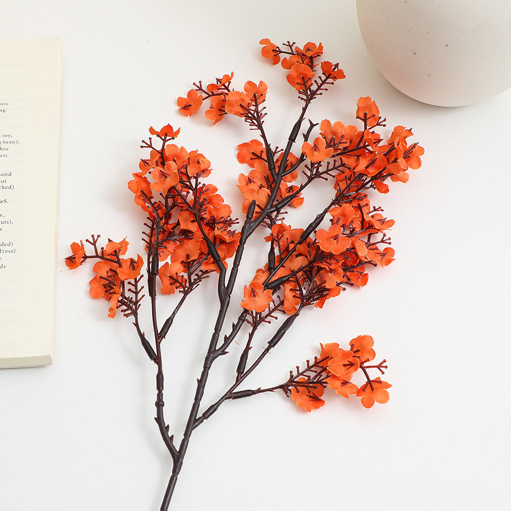Decorative Artificial Flower Branch White Orange | High & Bury
