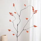 Decorative Artificial Flower Branch with Glowing Red Berries | High & Bury