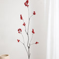 Decorative Artificial Flower Branch with Glowing Red Berries | High & Bury