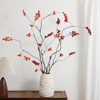 Decorative Artificial Flower Branch with Glowing Red Berries | High & Bury