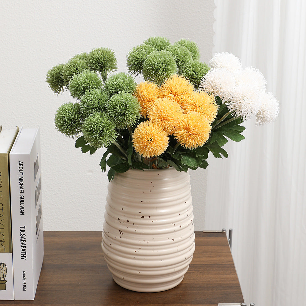 Decorative Artificial Flowers Green Yellow | High & Bury
