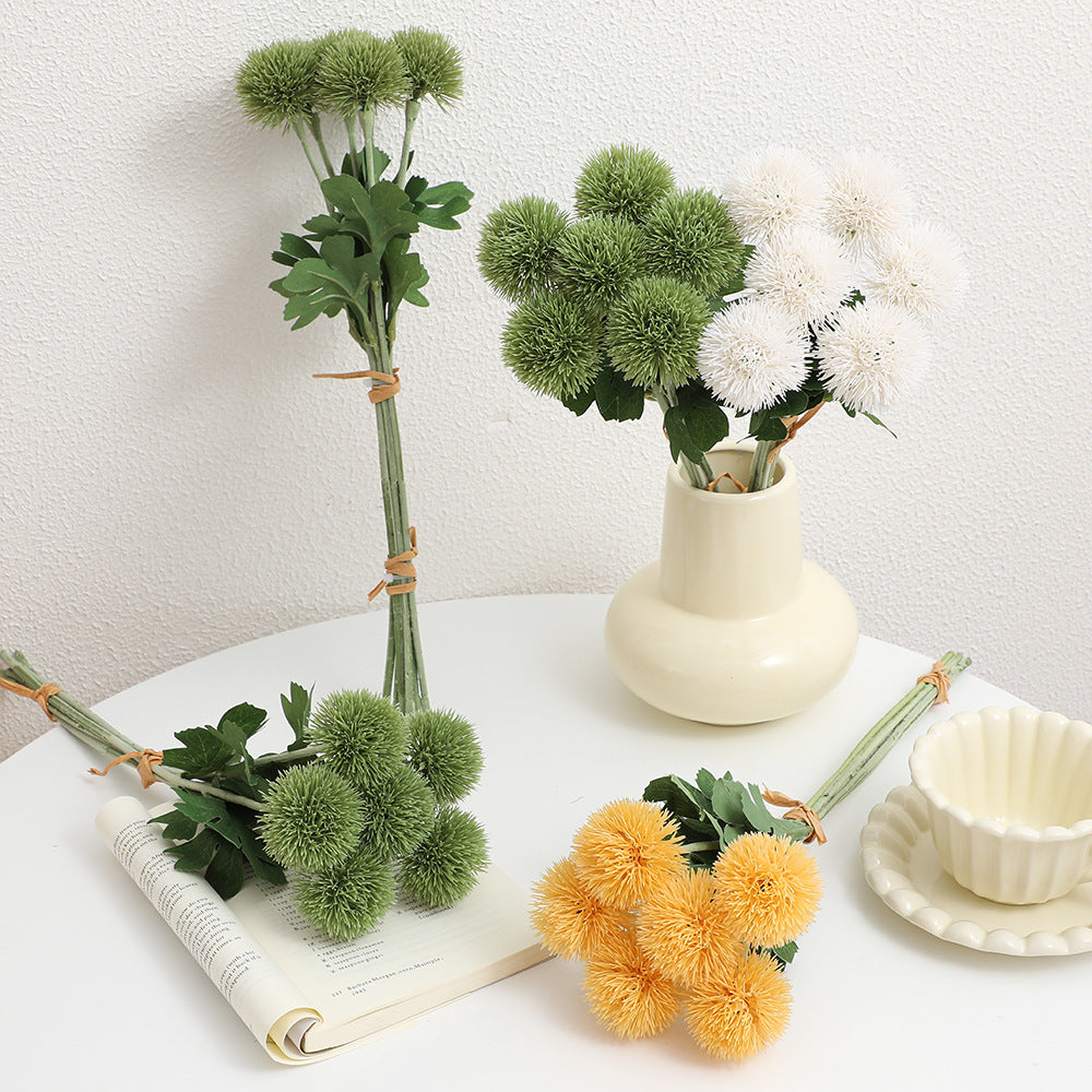 Decorative Artificial Flowers Green Yellow | High & Bury
