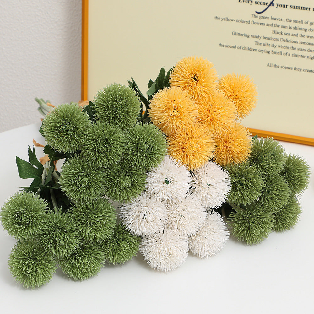 Decorative Artificial Flowers Green Yellow | High & Bury
