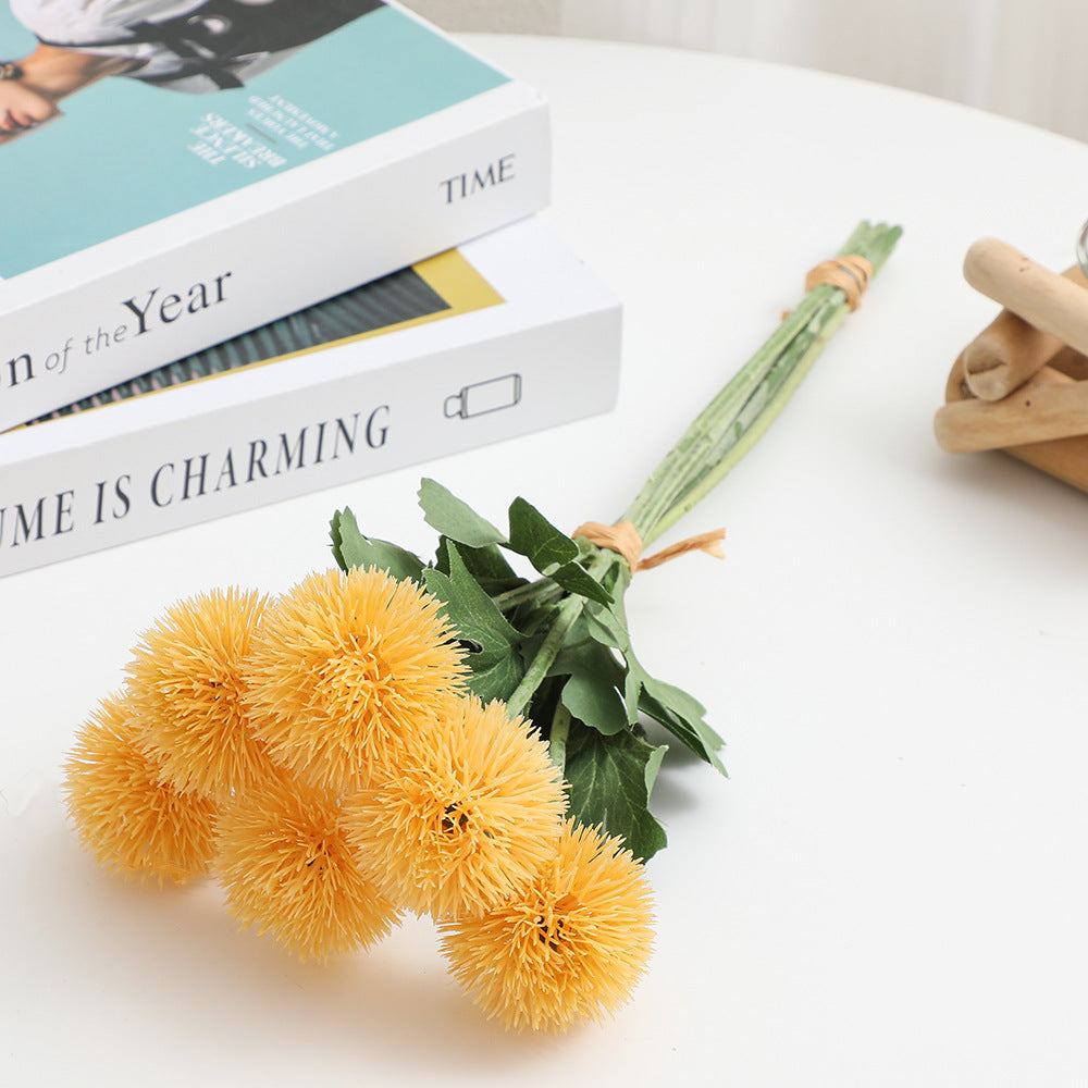 Decorative Artificial Flowers Green Yellow | High & Bury