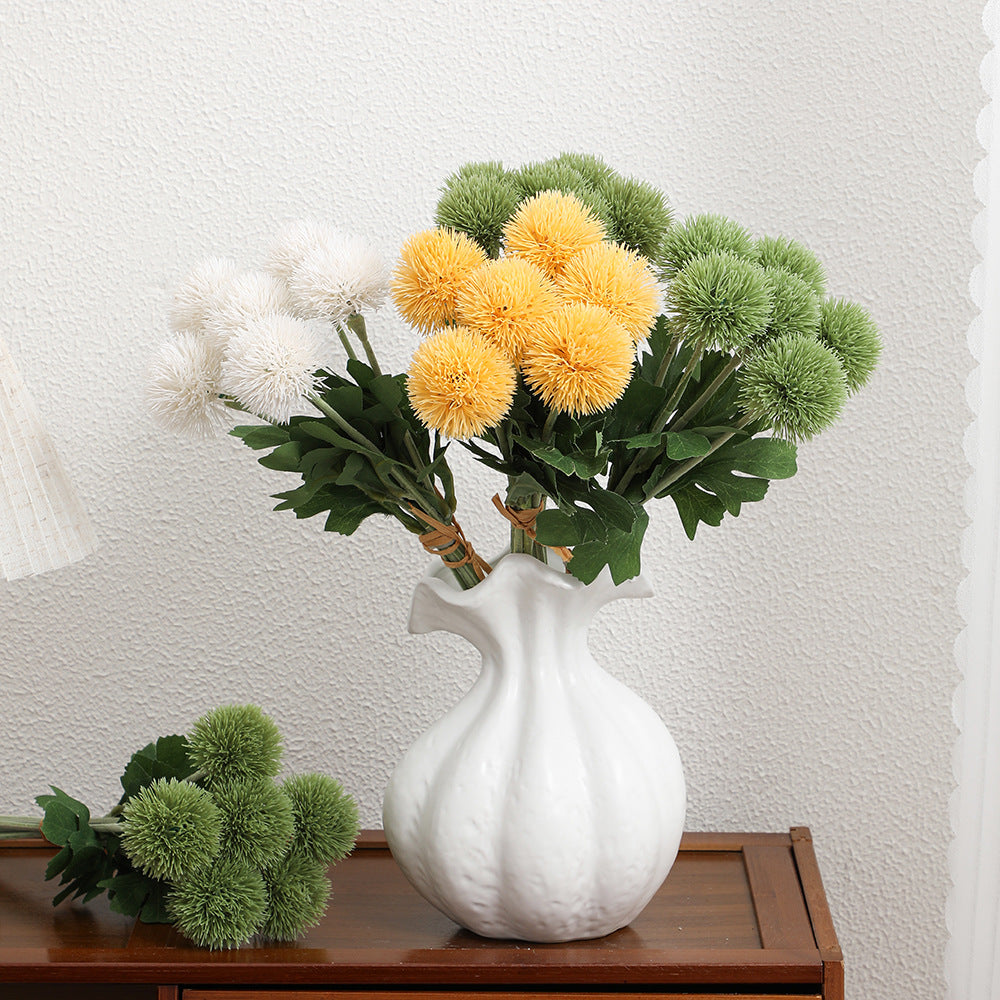 Decorative Artificial Flowers Green Yellow | High & Bury