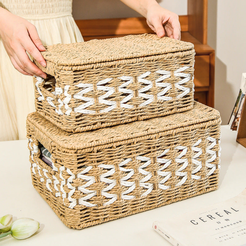 Decorative Basket made of Natural Fiber with Elegant Design | High & Bury