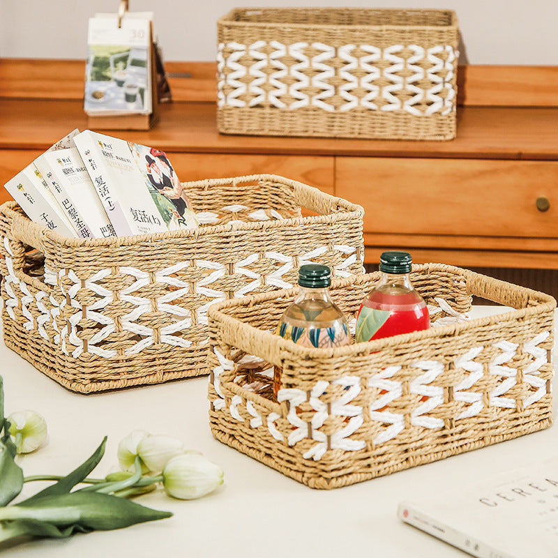 Decorative Basket made of Natural Fiber with Elegant Design | High & Bury