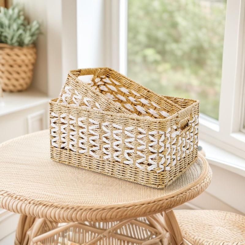 Decorative Basket made of Natural Fiber with Elegant Design | High & Bury